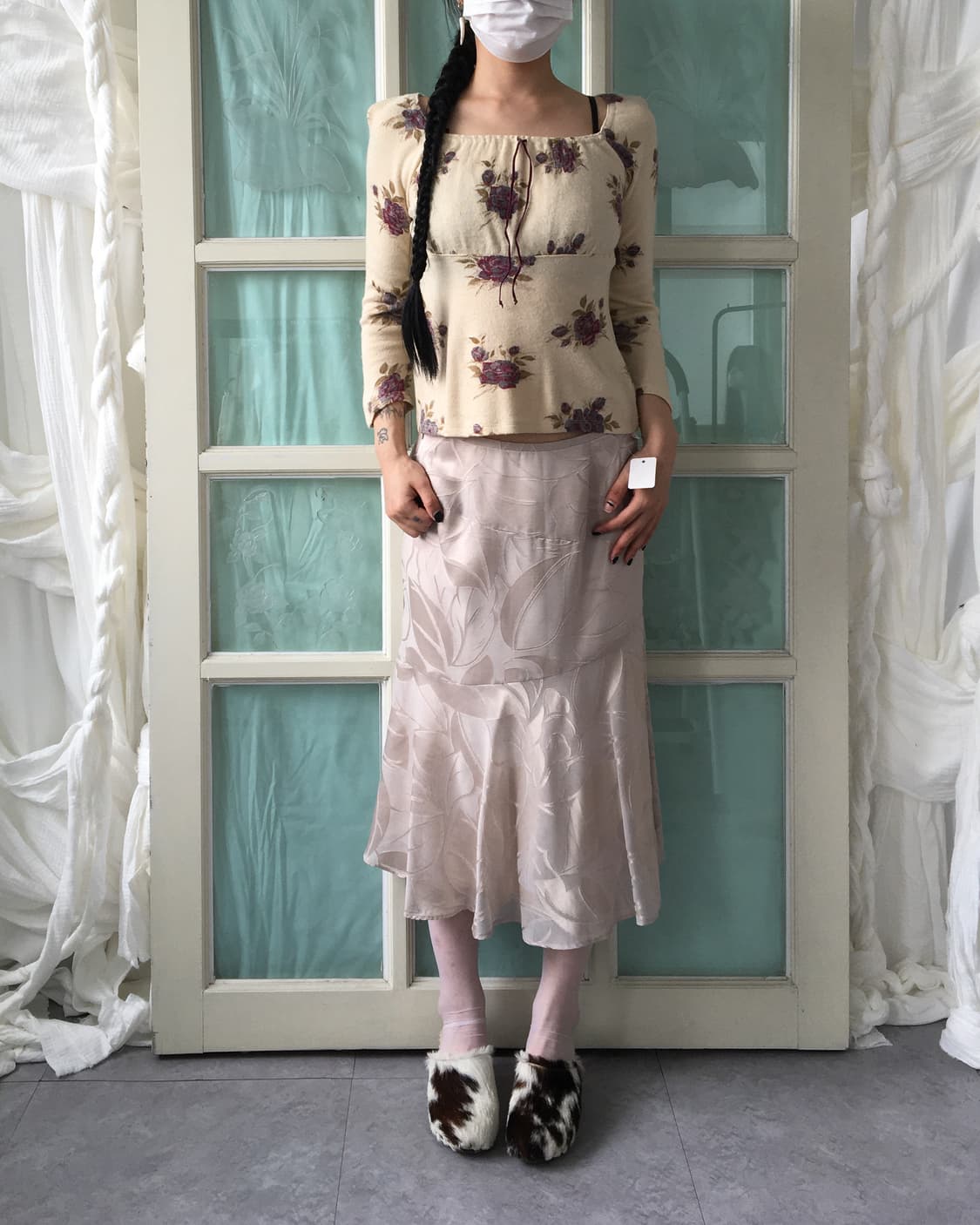 Lest rose flower pattern knit 상품이미지6