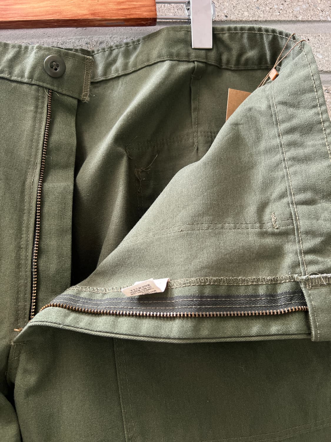 [36]90's Made in USA 올리브 그린 퍼티그 팬츠 상품이미지3