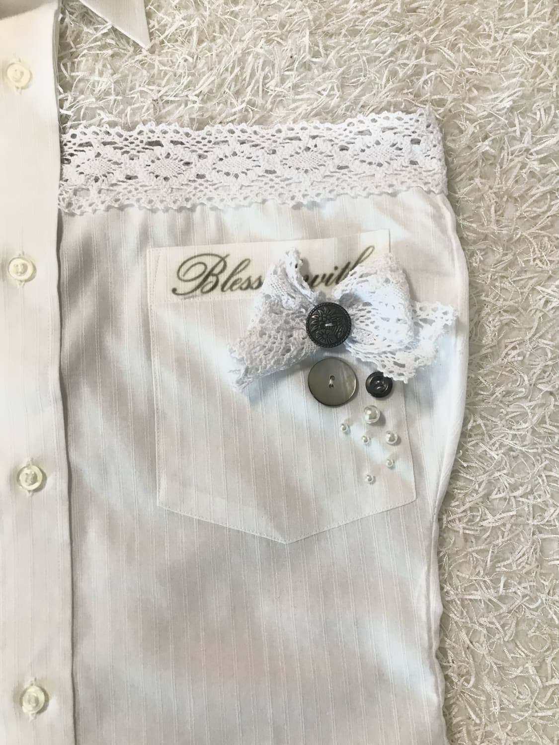 Antique Lace Button Collar Cut Sleeveles 상품이미지4