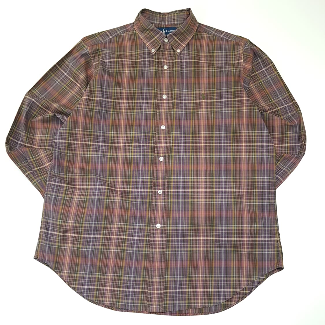 CL725 L 폴로 00s 버튼다운 퍼플레드 마드라스체크 셔츠 남방 상품이미지1