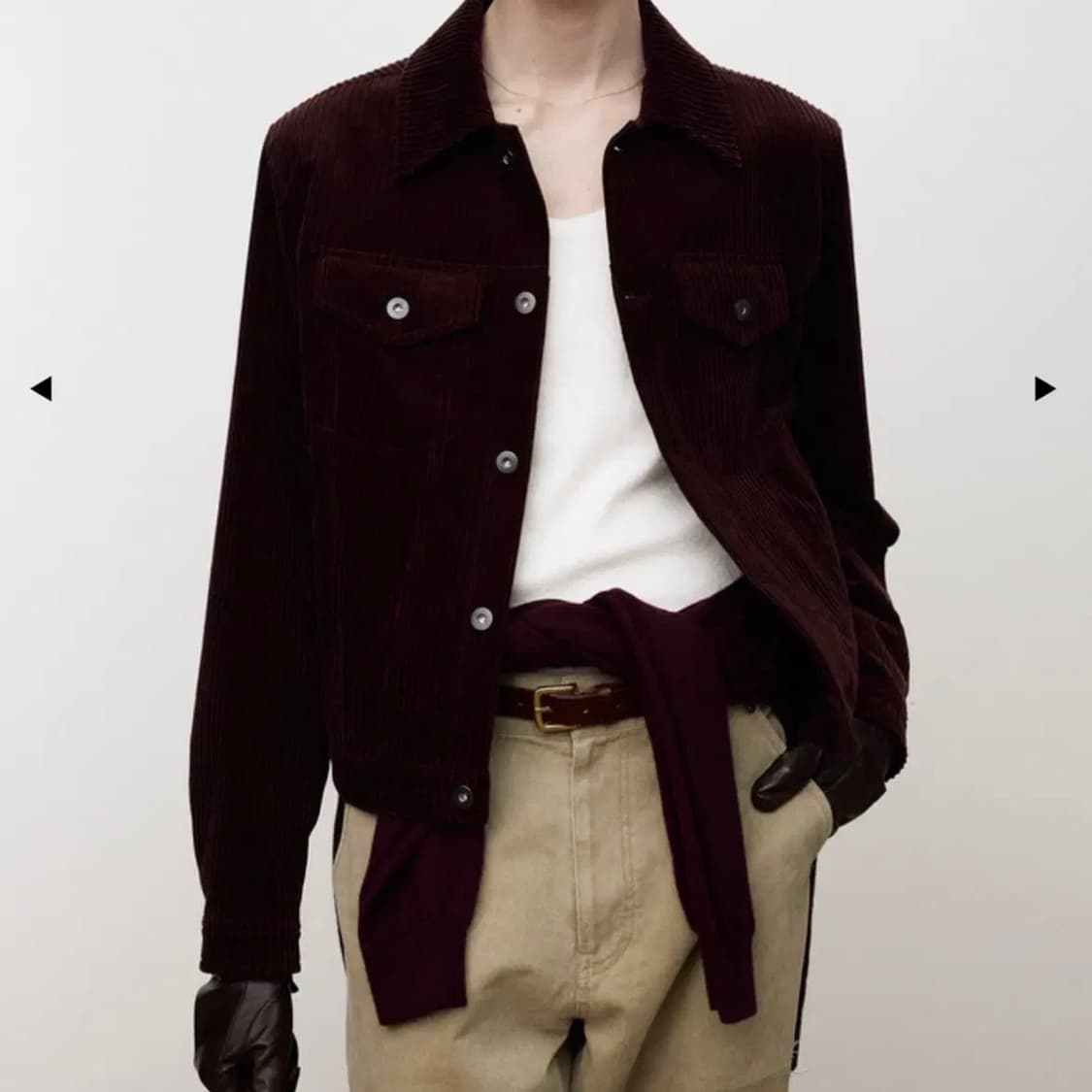 토니웩 코듀로이 트러커 자켓 버건디 상품이미지1
