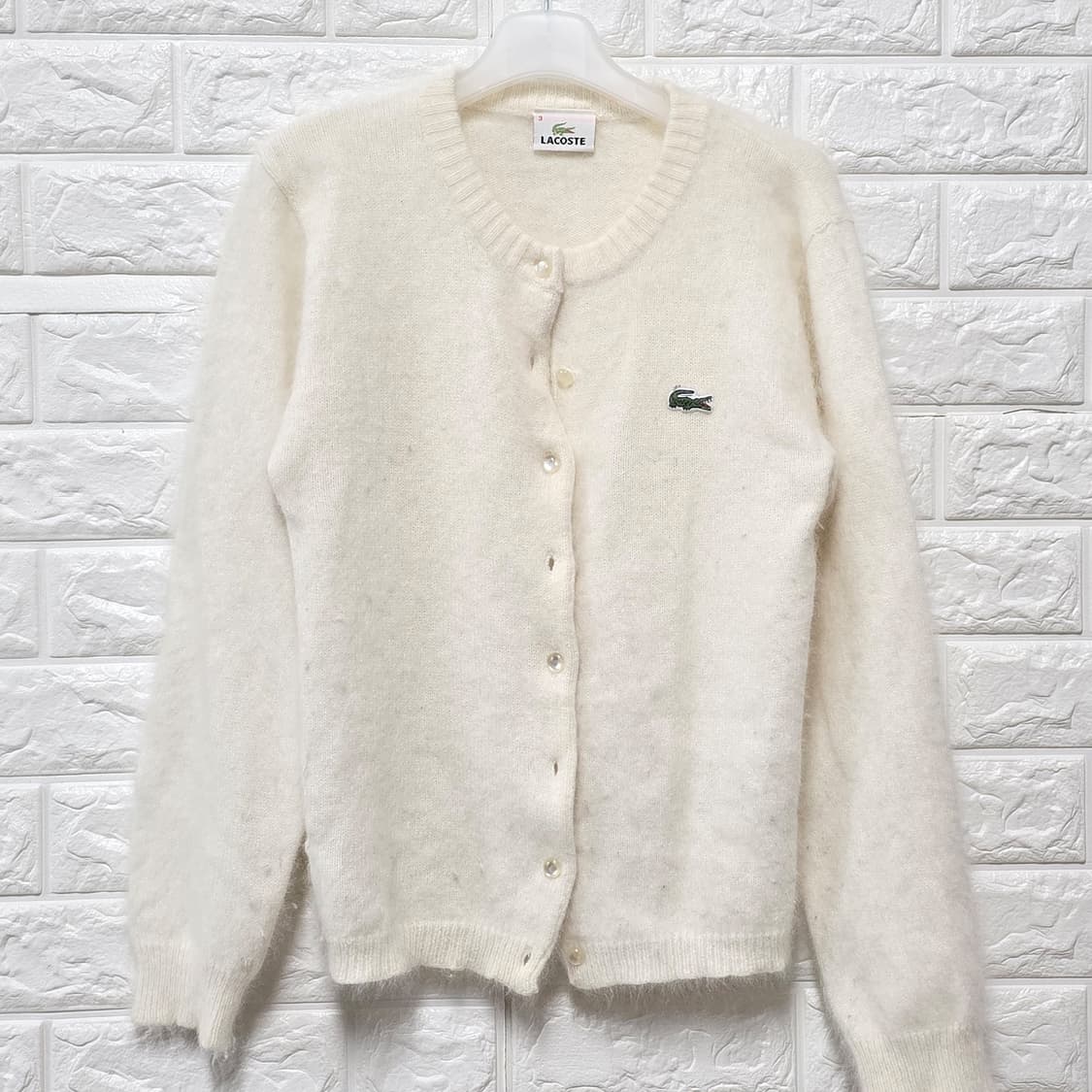택포) S 라코스테 화이트 울 가디건 상품이미지1
