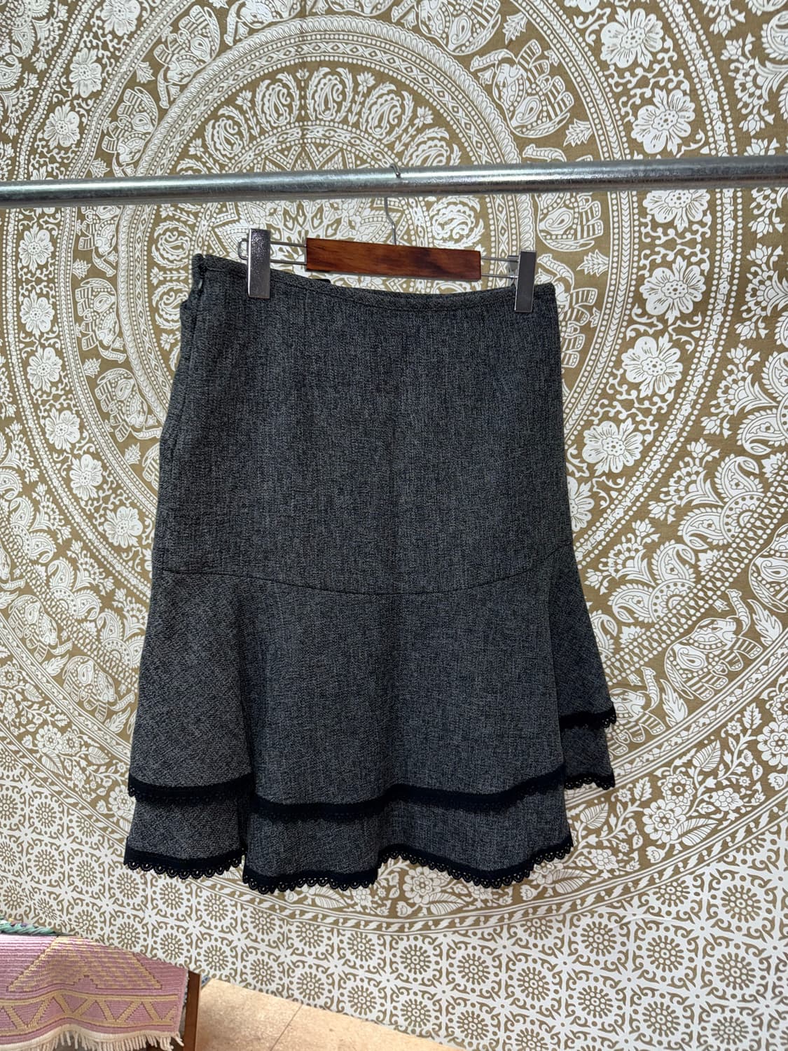 빈티지 여성 벨티드 레이스 프릴 스커트  상품이미지5