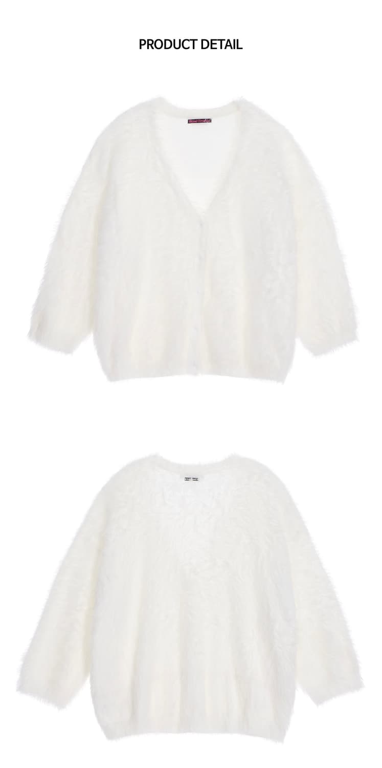 로제프란츠 퍼 오버핏 가디건 아이보리 상품이미지3