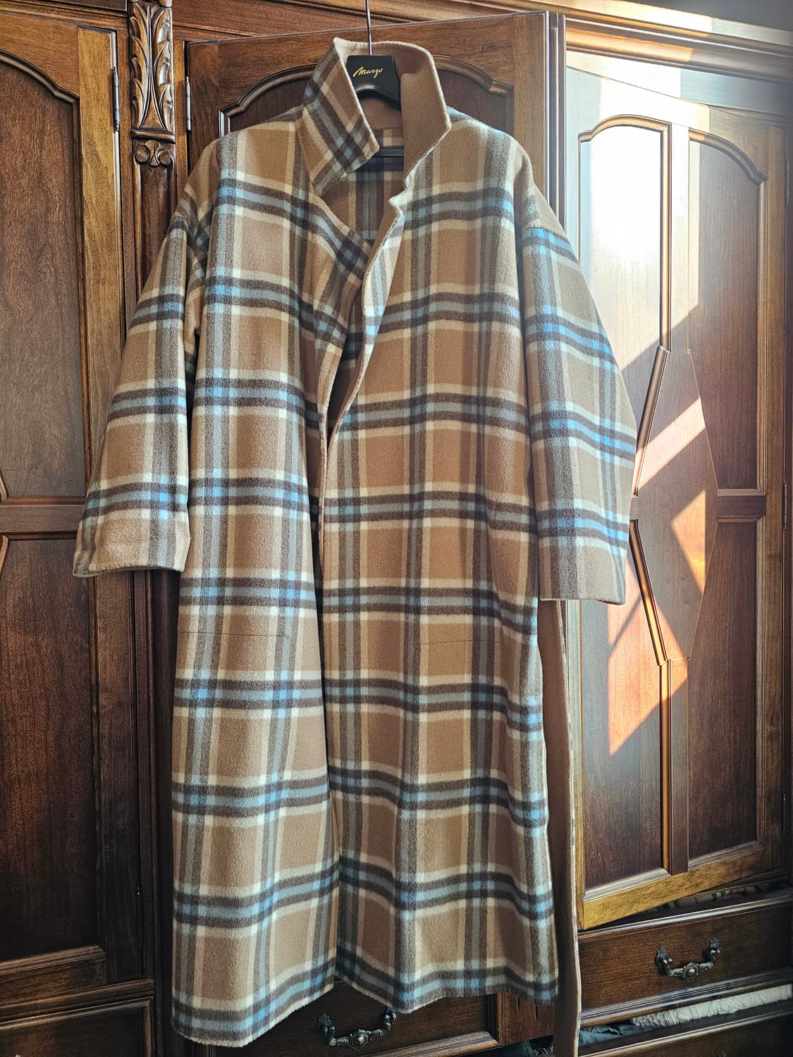 정품) 레지나표 울 코트 체크 리버서블 상품이미지1