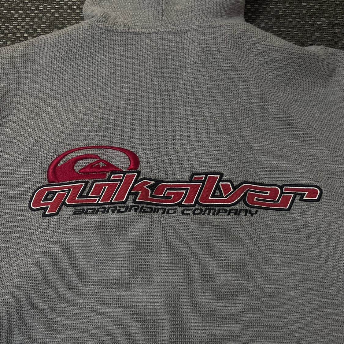 퀵실버 자수로고 약기모 그레이 니트 후드 집업 L 상품이미지6