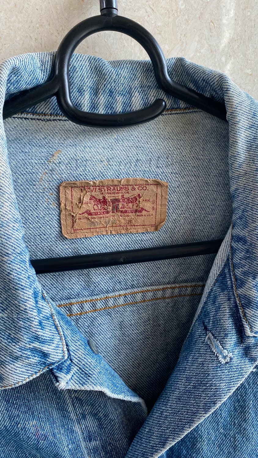 USA 리바이스 80-90년대 트러커 포켓 청자켓(미스터리 메세지) 상품이미지2