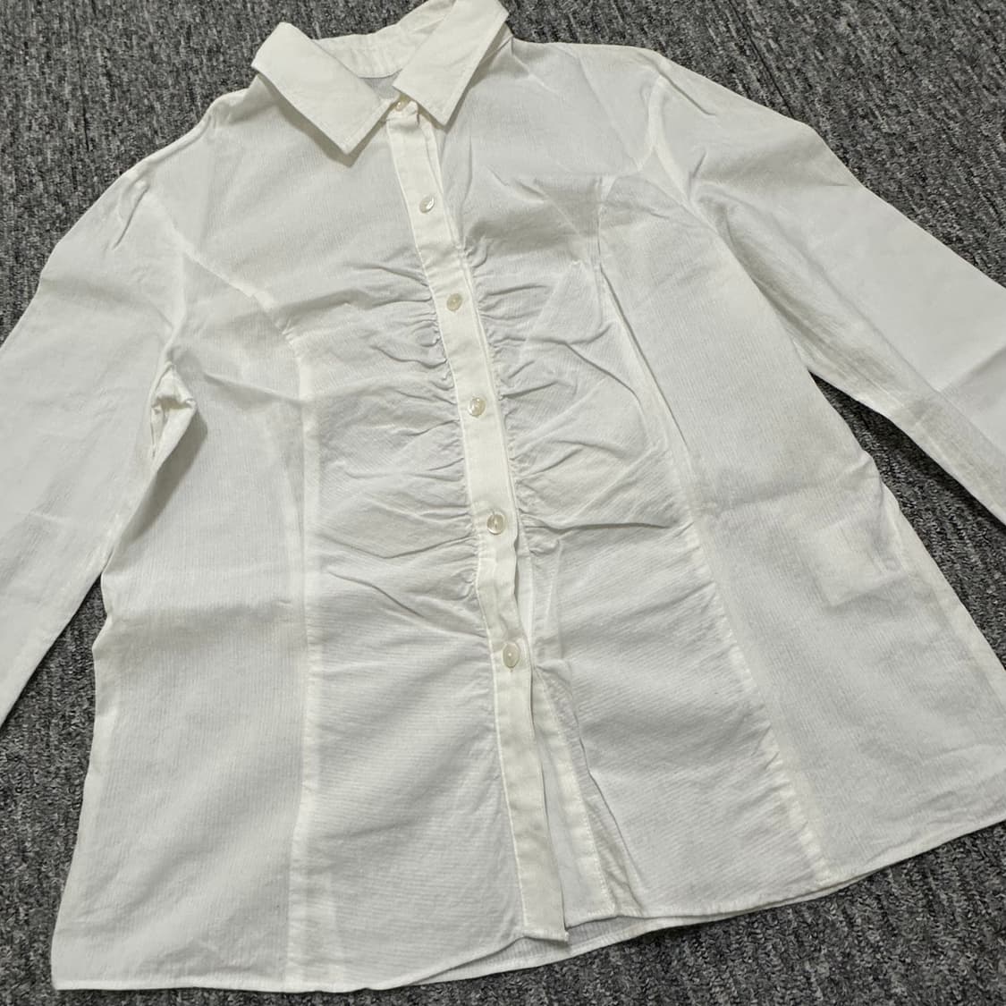 Seo 에스이오 화이트 코튼 타이 웨이스트 셔츠 SHEER TIE 상품이미지4