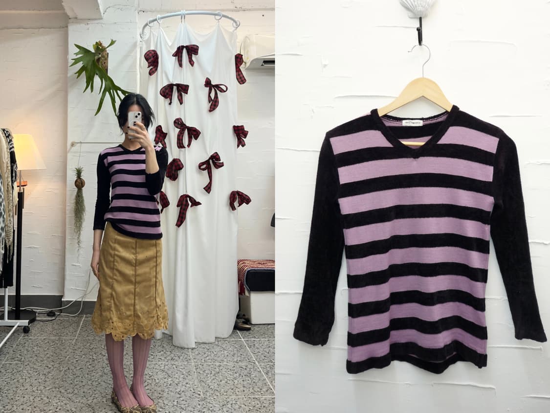 Velvet stripe knit 상품이미지2