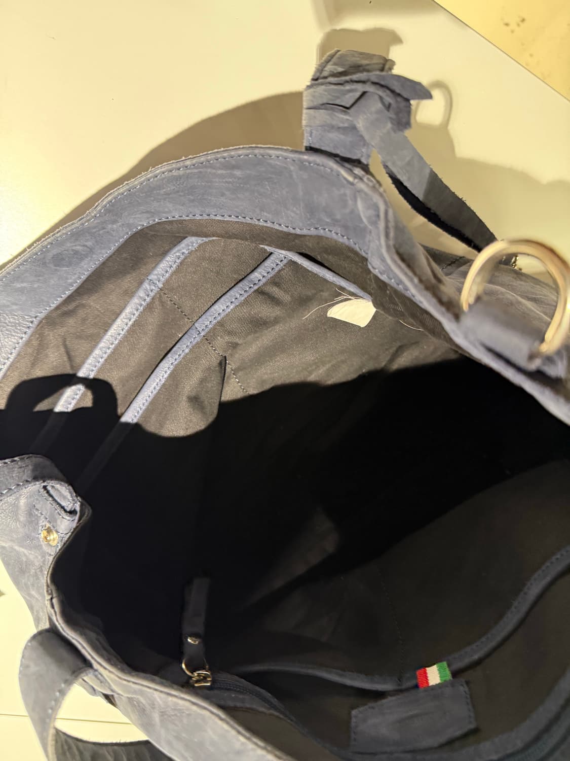 Italy real leather ash blue shoulder bag 상품이미지8