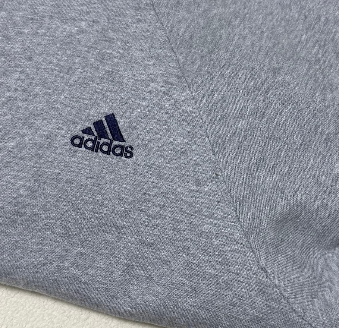 아디다스 배색 네이비 그레이 기모 면집업 상품이미지6