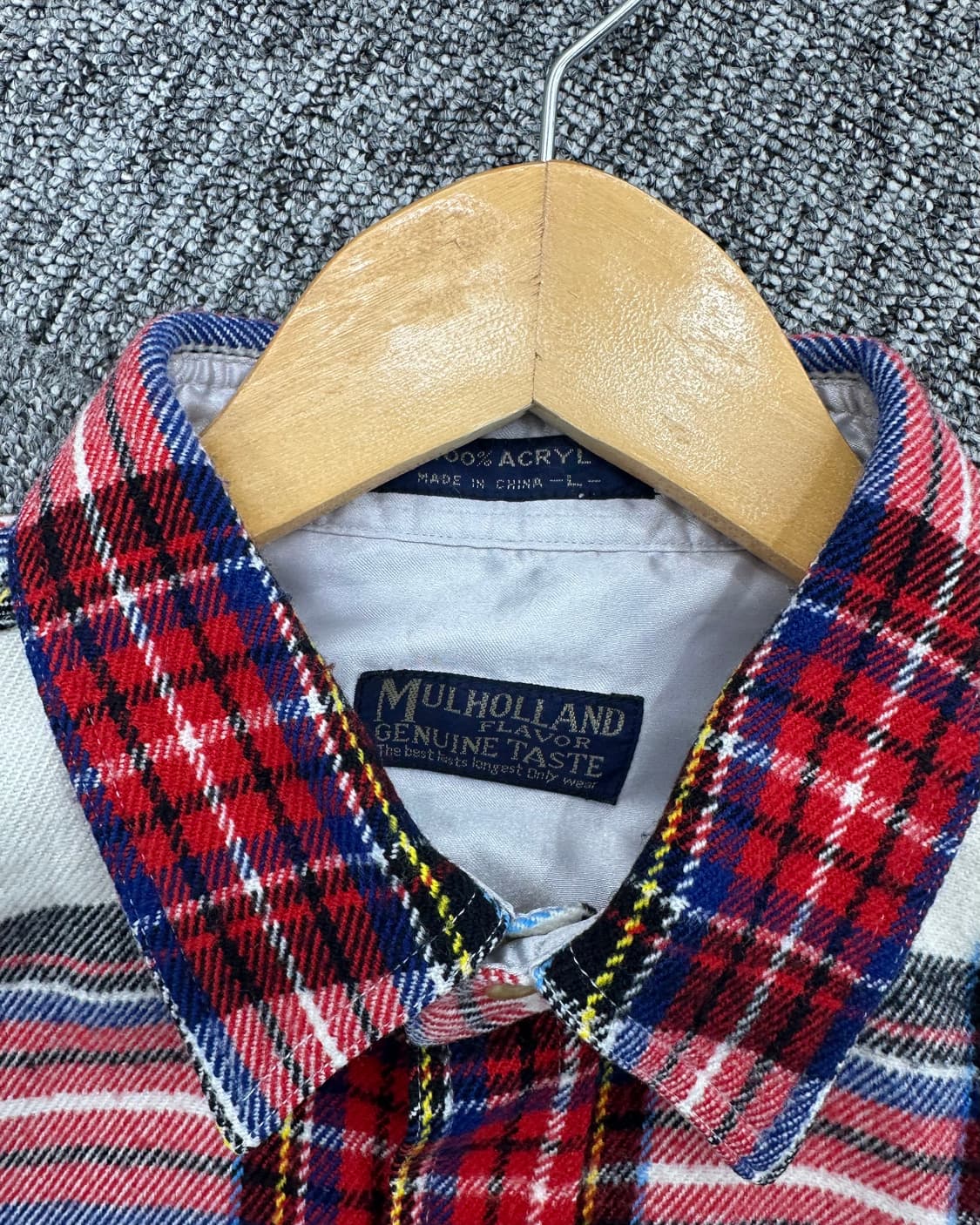 (L)아크릴 배색체크셔츠-M1148 상품이미지3