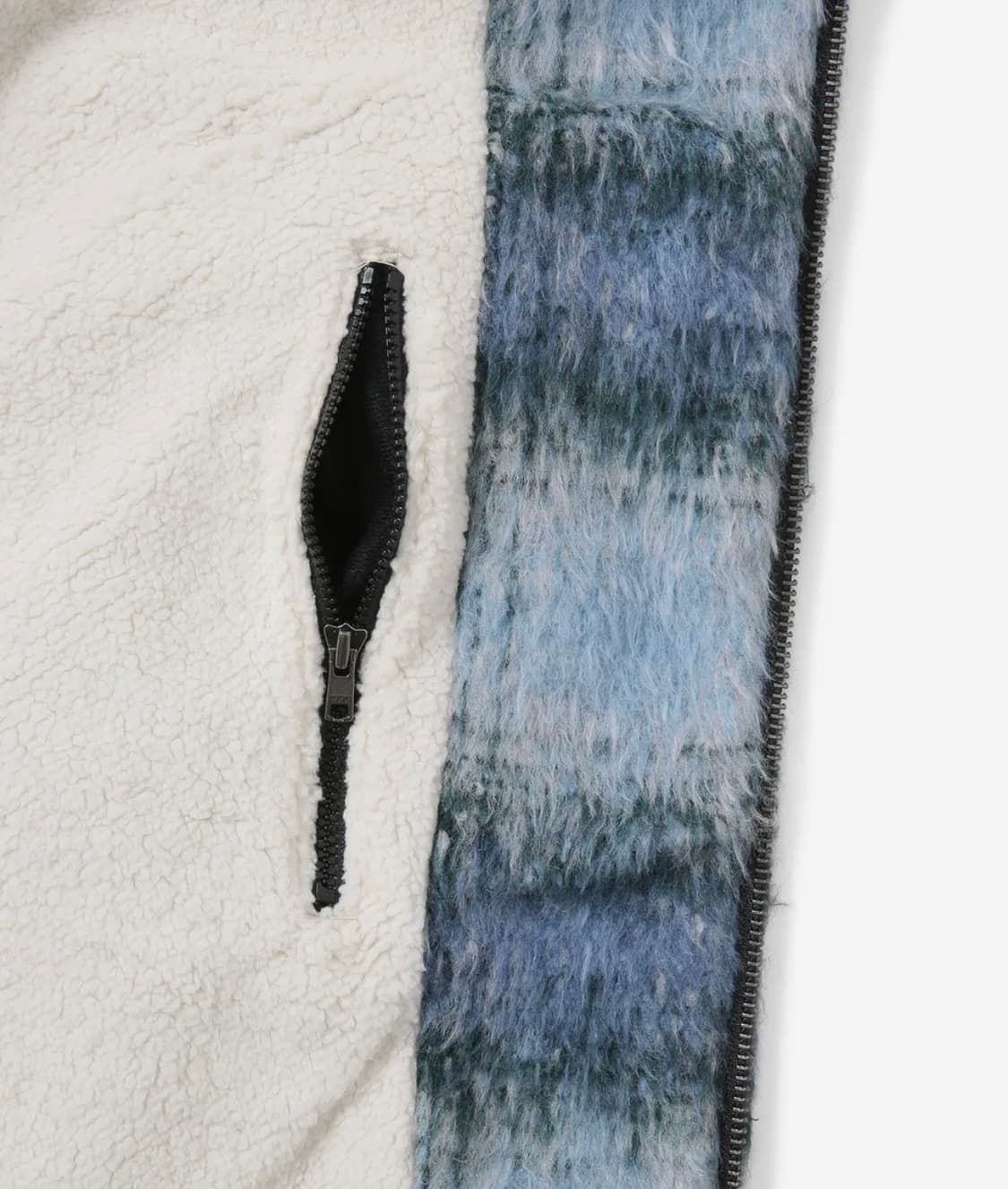 디스이즈네버댓 브러쉬드 체크 자켓 블루 후리스 모헤어 상품이미지5