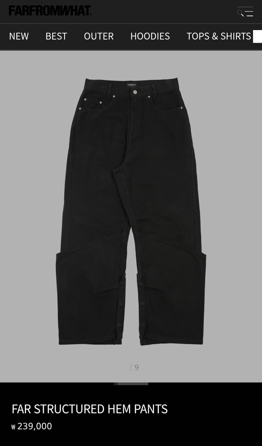 파프롬왓 파 스트럭쳐드 헴 팬츠 2 상품이미지1