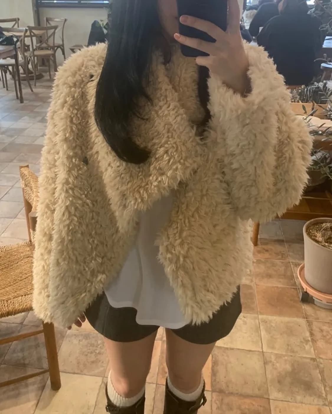 양털 베이지 퍼자켓 sheep fur jacket 상품이미지2