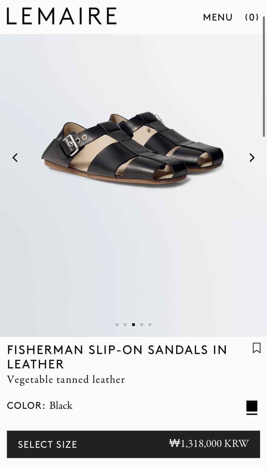 [41,42,43,44]르메르 26ss 피셔맨 샌들/블랙 상품이미지6