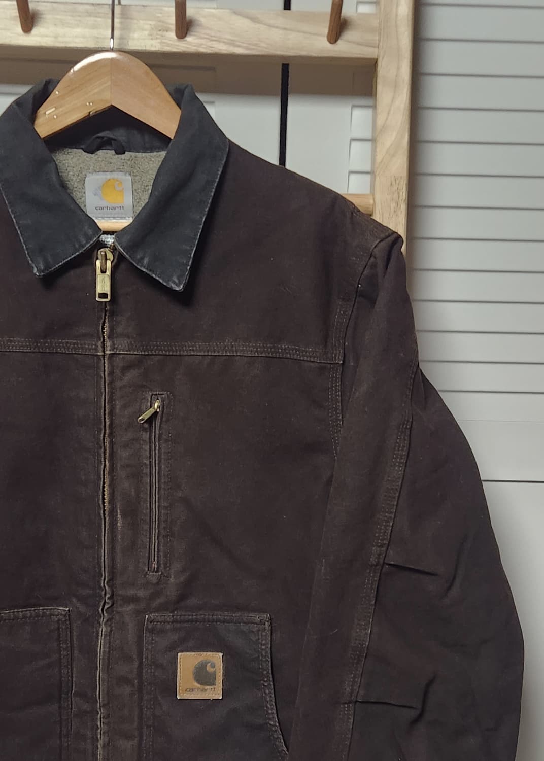 칼하트 디트로이트 브라운 c81 워크 자켓 상품이미지4