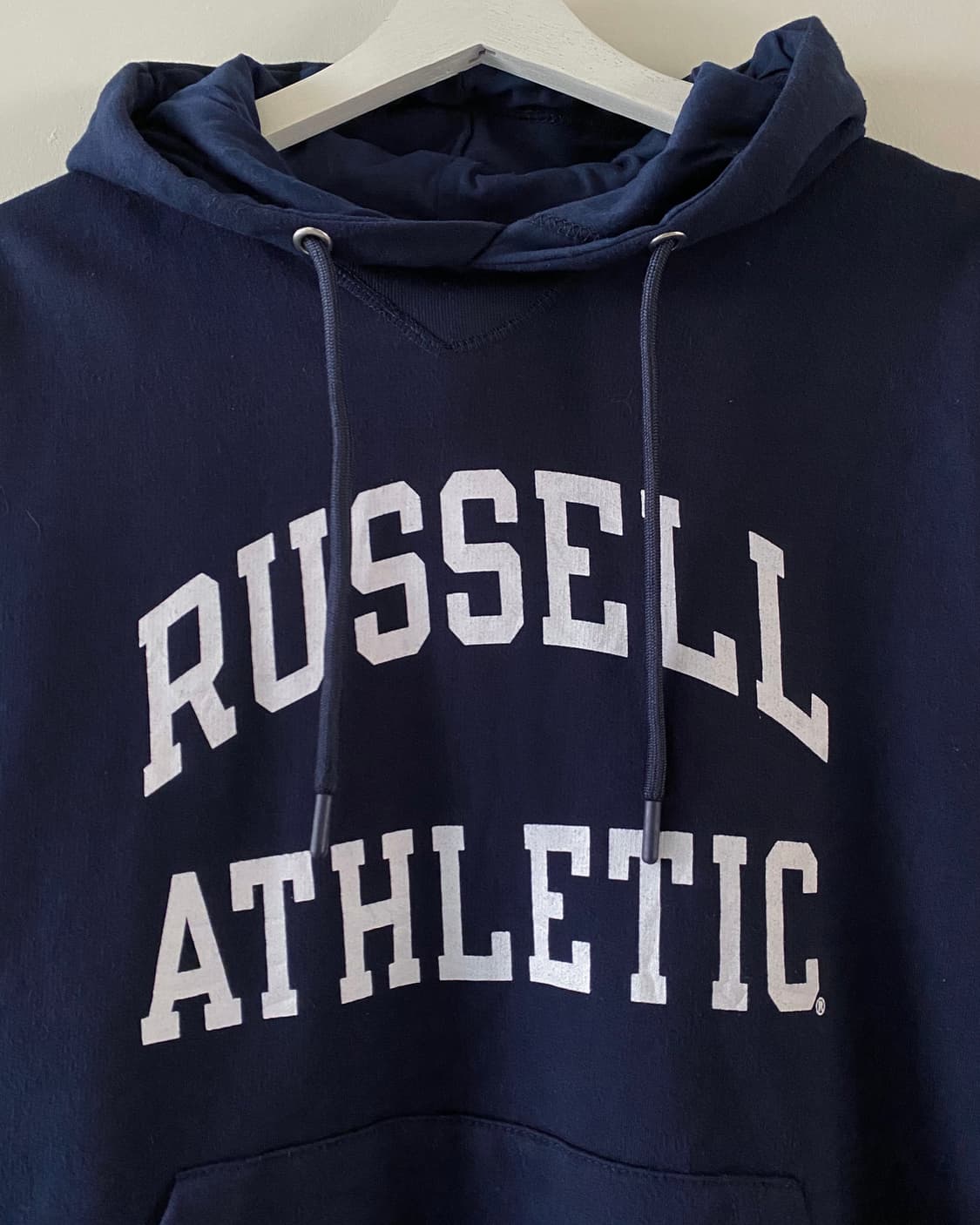 러셀 로고 네이비 후드티 상품이미지5