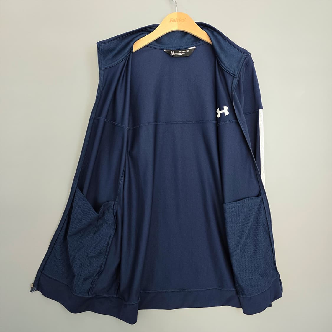 언더아머 UNDER ARMOUR 사이드 라인 트레이닝 집업 네이비 3XL 상품이미지4