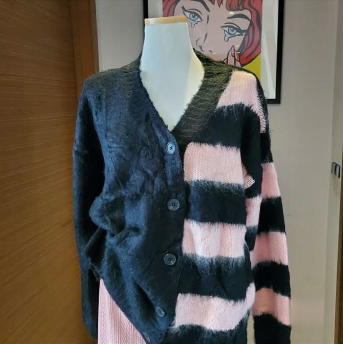 새상품 단가라핑크앙고라가디건 상품이미지2