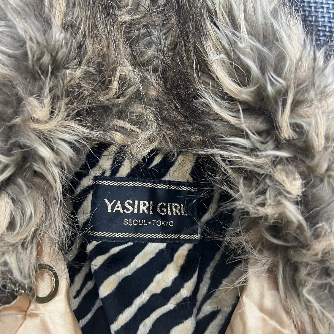 빈티지 갸루 퍼카라 롱 경량패딩 상품이미지2