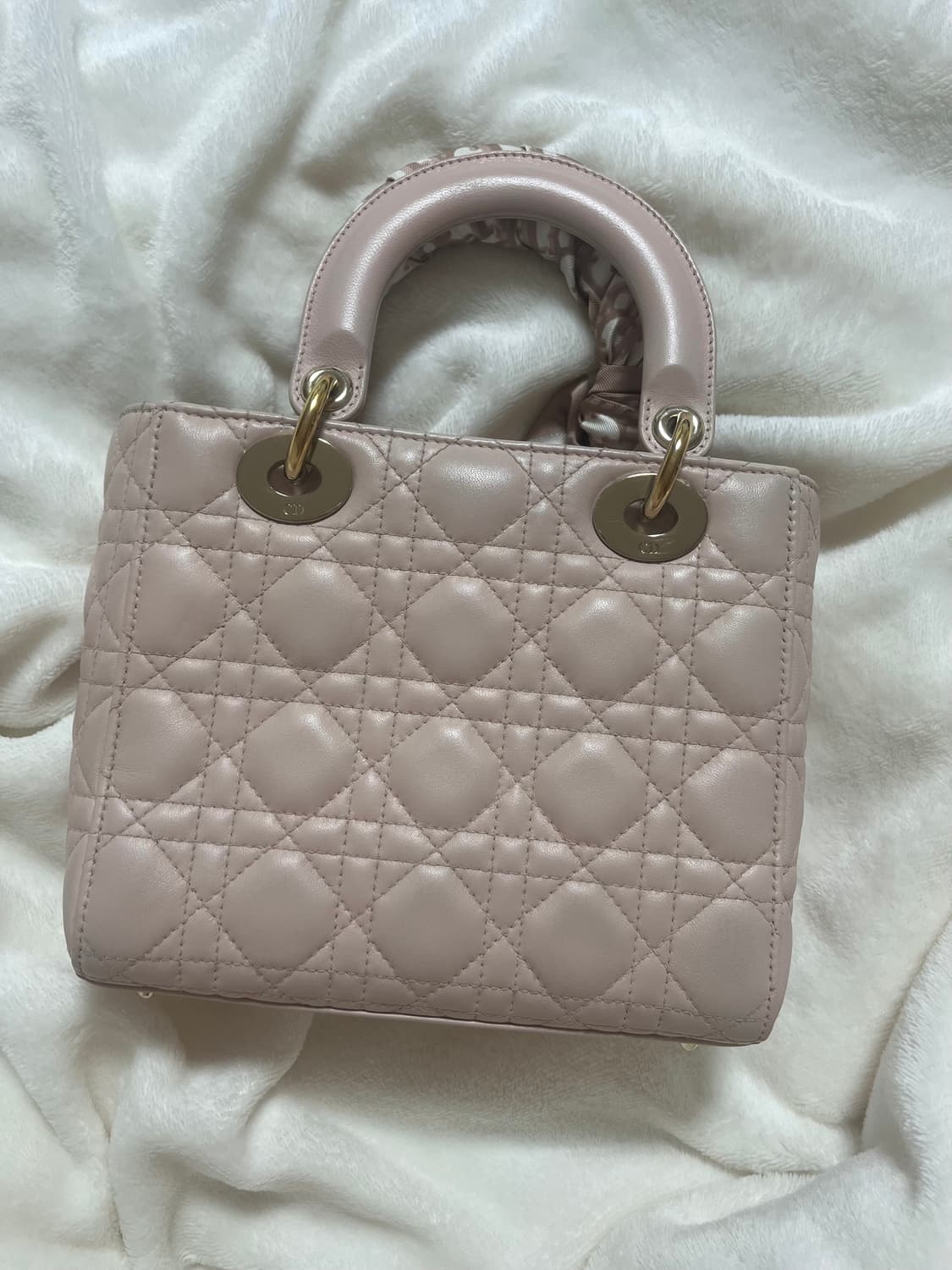 [정품] 레이디디올 스몰 디올 숄더백 가방 백 파우더핑크 미챠 스카프 상품이미지2