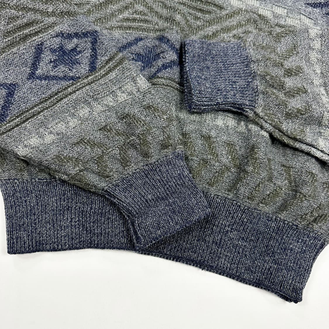 VTG 빈티지 노르딕 패턴 카라 니트 (M) 상품이미지3