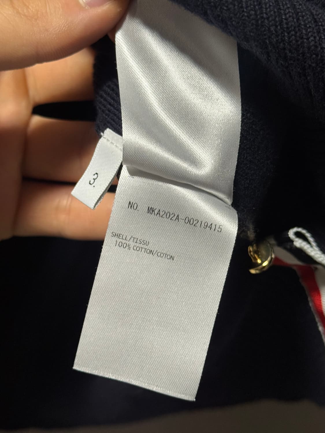 톰브라운 밀라노 스티치 사선 완장 니트 네이비 3 상품이미지6