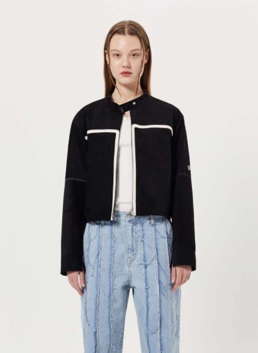 마뗑킴 스웨이드자켓 matinkim racing jacket black 상품이미지1