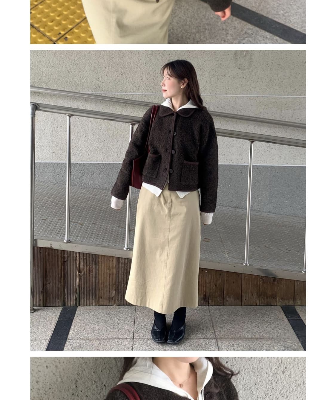 니주르 부클 카라 버튼업 니트 자켓 상품이미지5