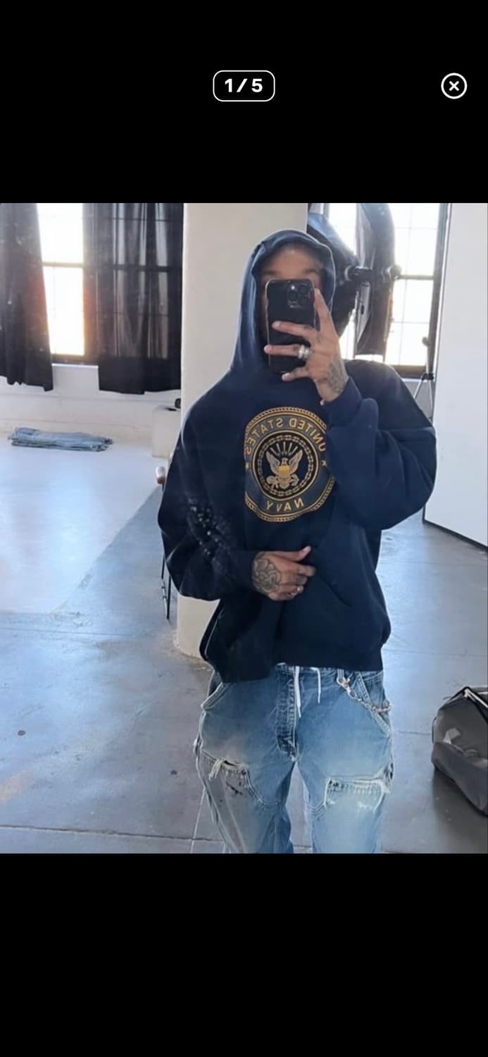 🇺🇸90s Navy military 후드 상품이미지1