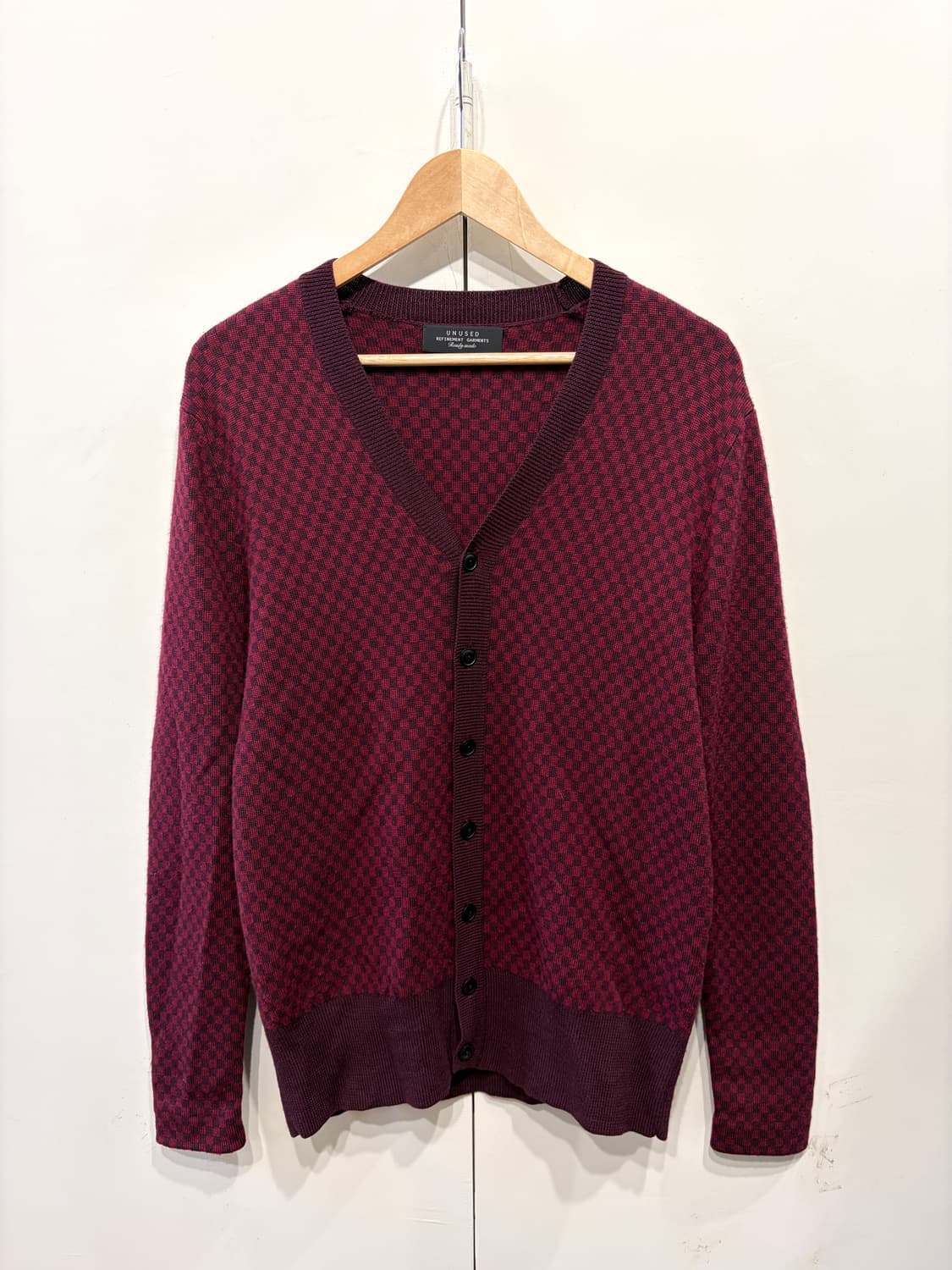 언유즈드 울 체크 가디건 상품이미지1