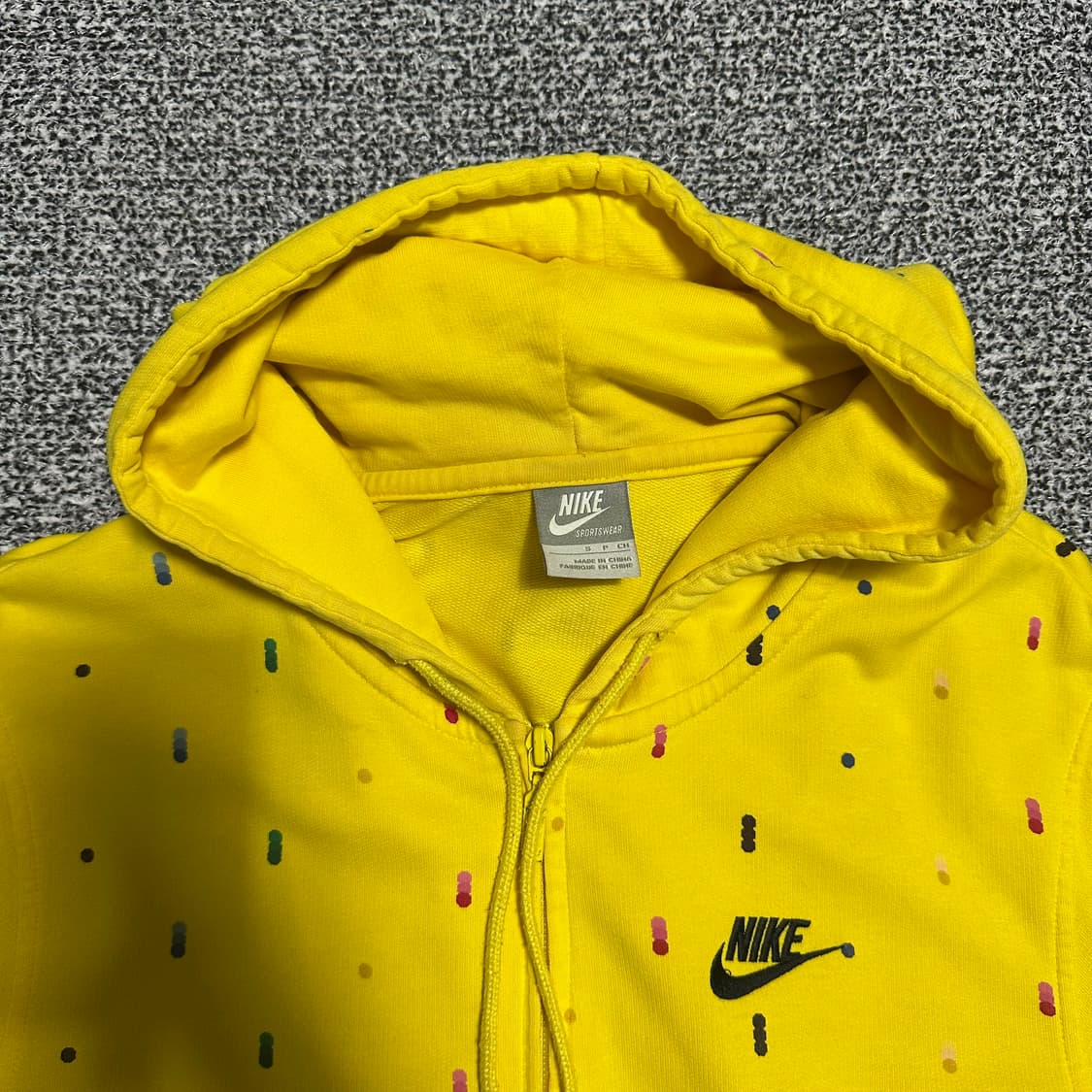 (S) 나이키 노랑색 도트 후드집업 상품이미지2
