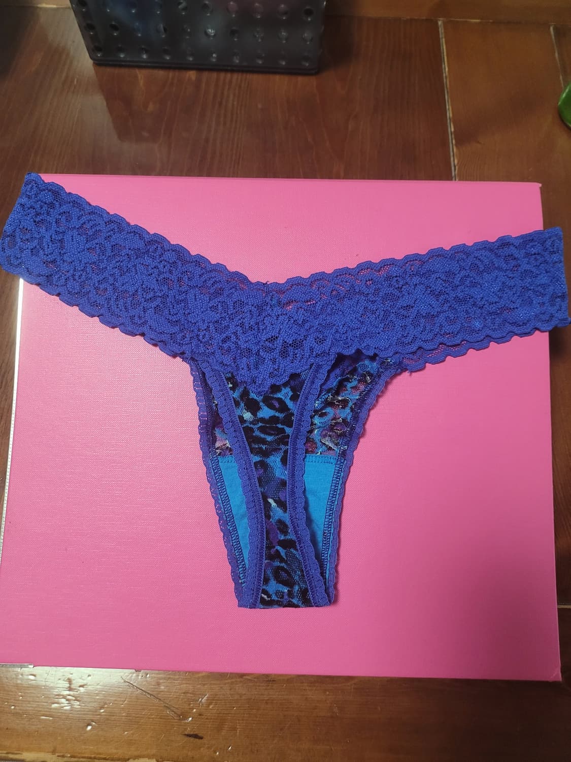 Victoria Secret 블루 레오파드 레이스 티팬티 상품이미지2