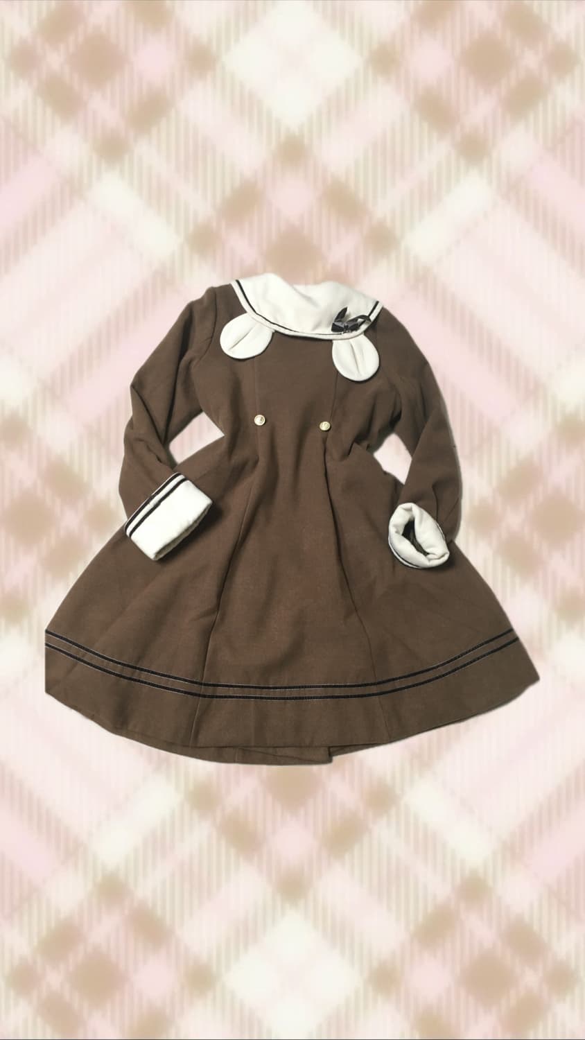 브라운 쿠마미미 리본 코트 라떼 히메 갸루 러블리 로걀 리즈리사 디마럽 상품이미지2