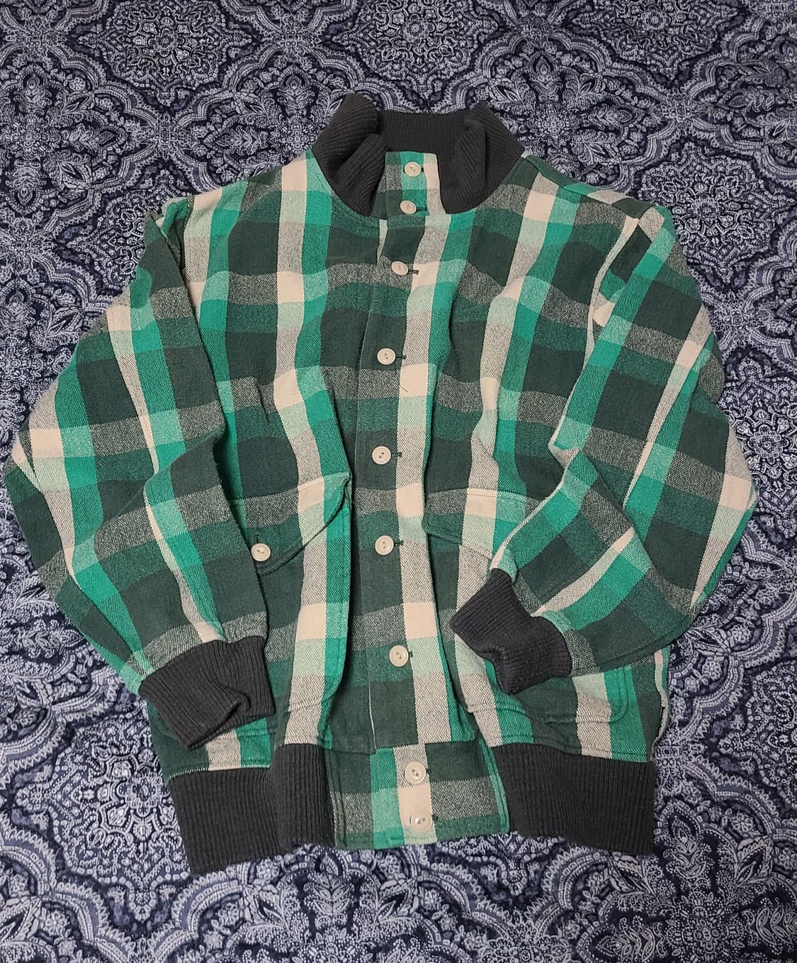 WOOLRICH 체크 하이넥 자켓 L size 상품이미지2