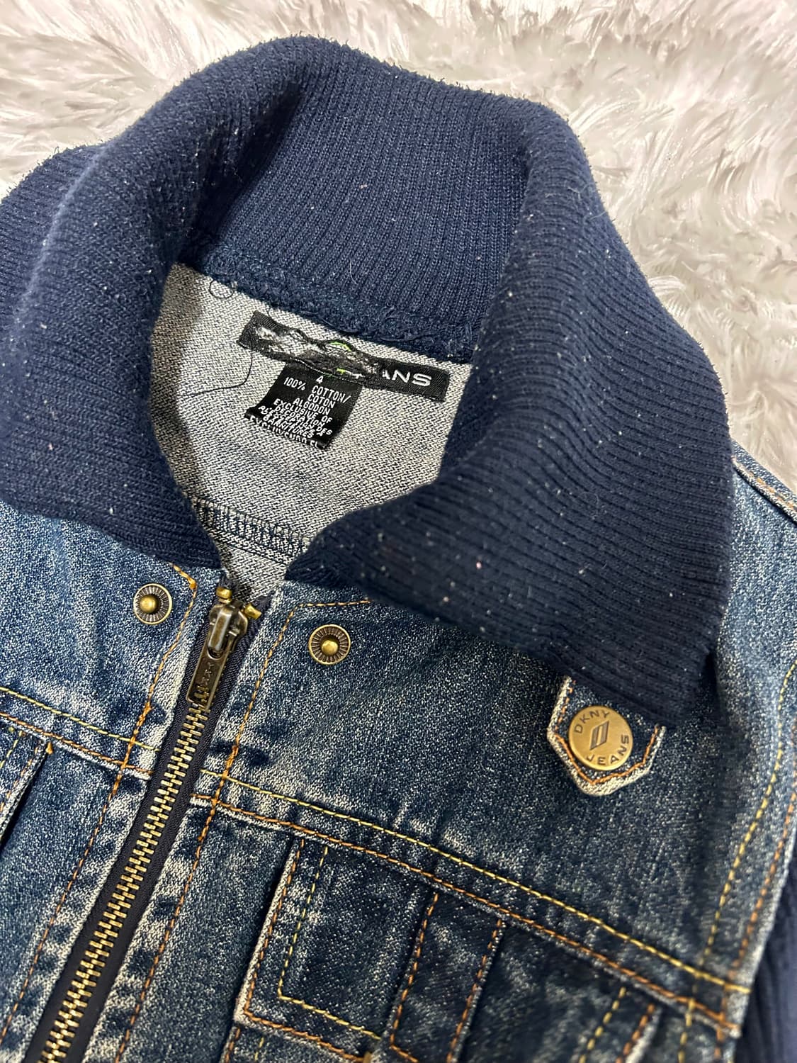 DKNY y2k denim knit zip-up 상품이미지2