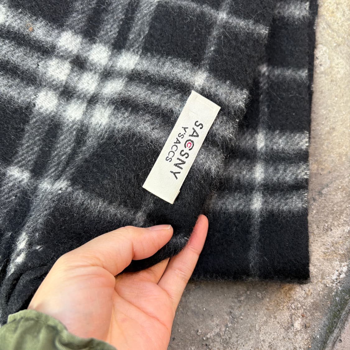 Ysaccs 요지야마모토 체크 캐시미어 머플러 목도리 상품이미지3