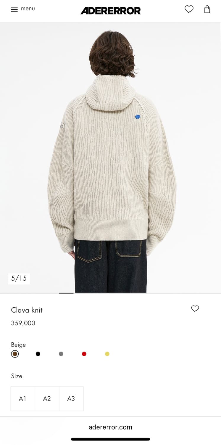 [A3]Ader error 클라바 니트 후드  상품이미지1