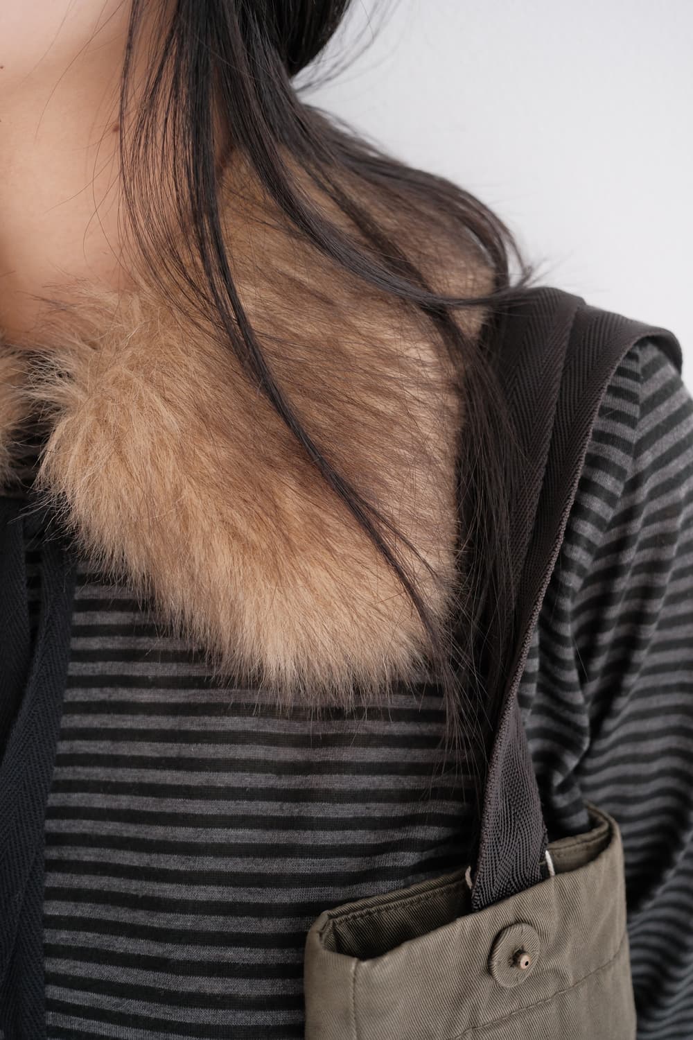 Fur collar top 상품이미지2