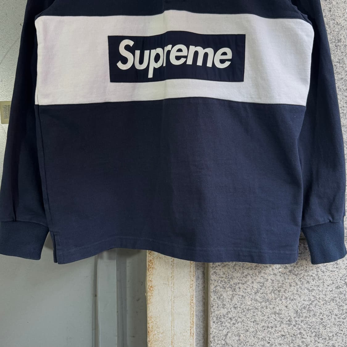 15fw 슈프림 센터 로고 블럭 럭비티 상품이미지5