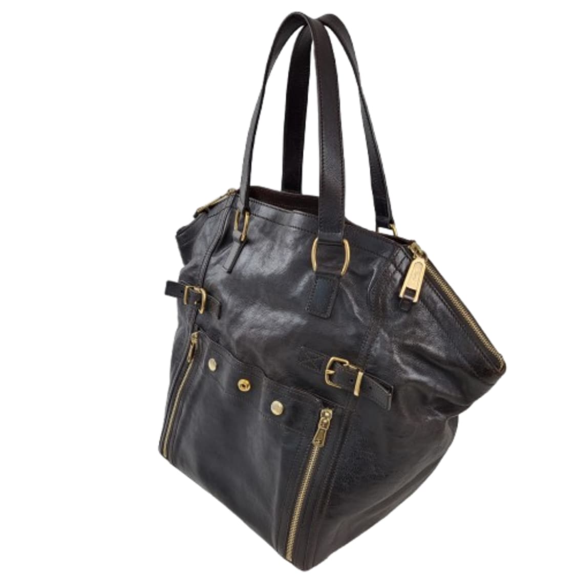 정품 생로랑(입생로랑) 다크브라운가죽 다운타운 백 상품이미지4