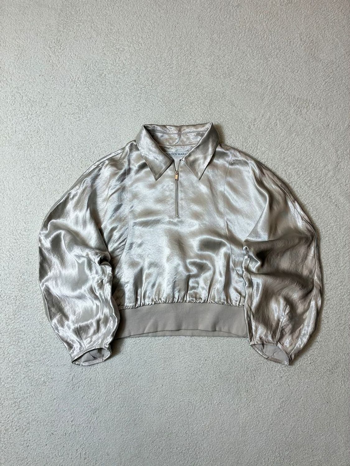 메종마레 새틴 어센틱 카라 숏 하프 집 셔츠 PN6912 상품이미지1