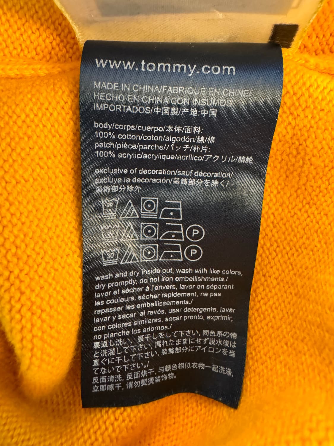 [2XL]타미힐피거 라운드넥 니트 옐로우 상품이미지6