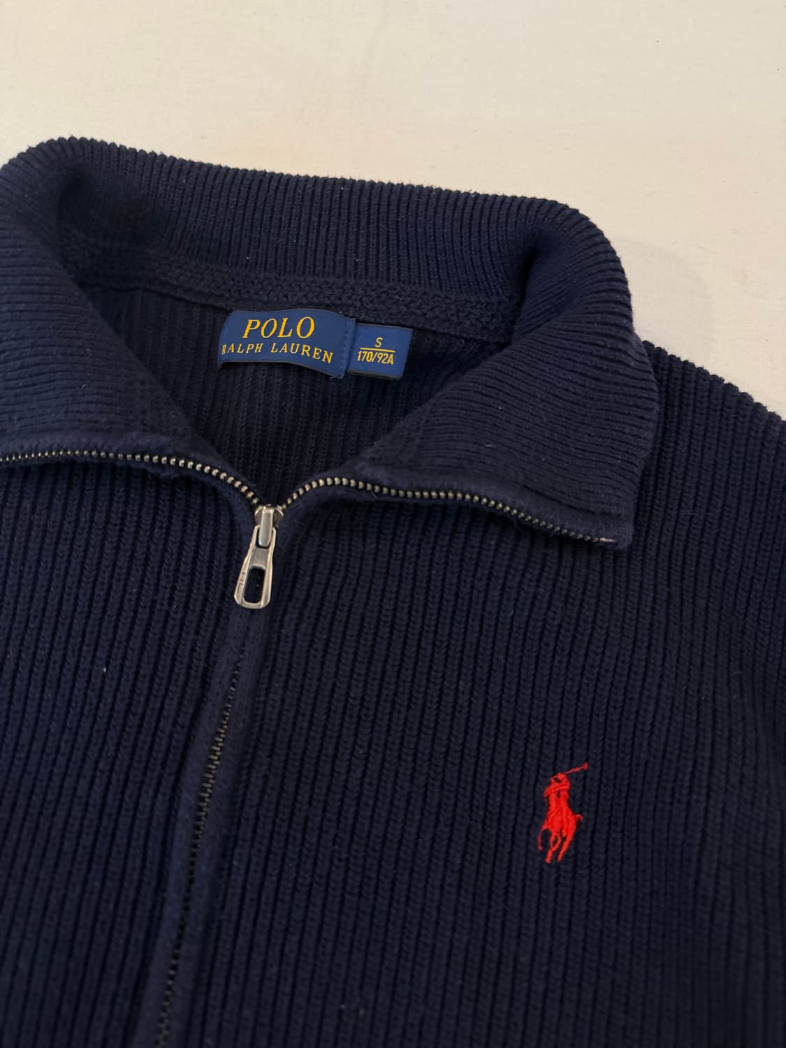 폴로 랄프로렌 투웨이 와플 니트집업 네이비 상품이미지2