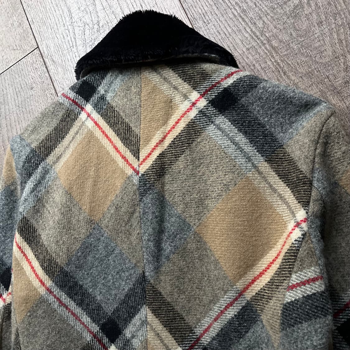 90's Check Fur Jacket 상품이미지8