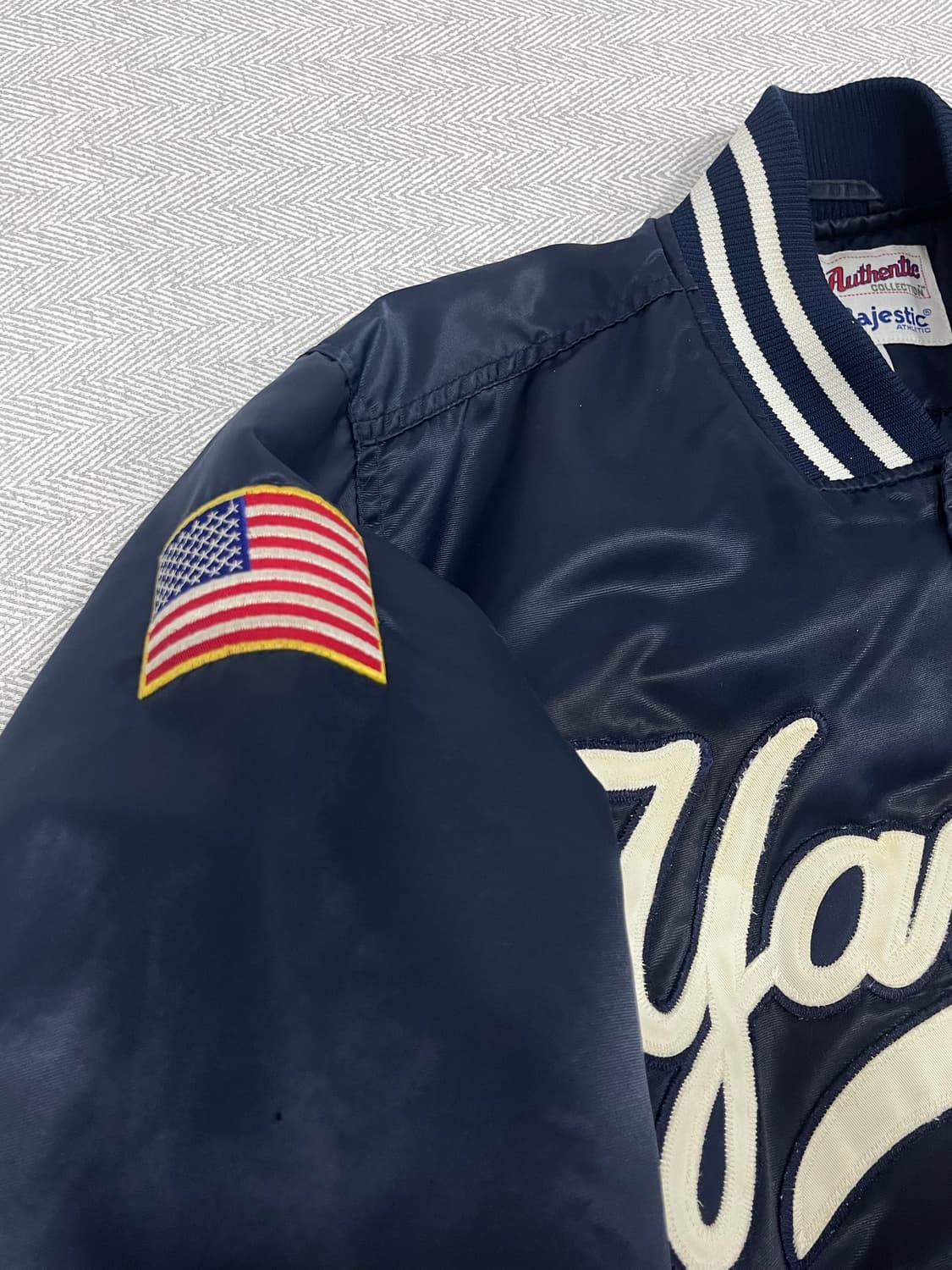 마제스틱 뉴욕 양키스 성조기 바시티 자켓 누빔 M 95-100 상품이미지7