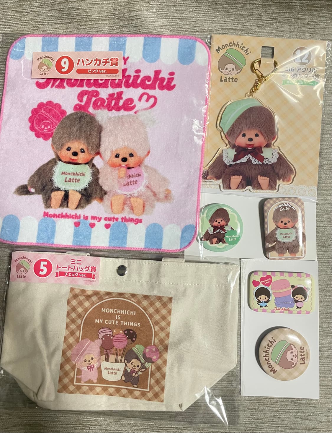 [미개봉 새상품]몬치치 쿠지 키링 손수건 뱃지 토트백 가방 상품이미지2