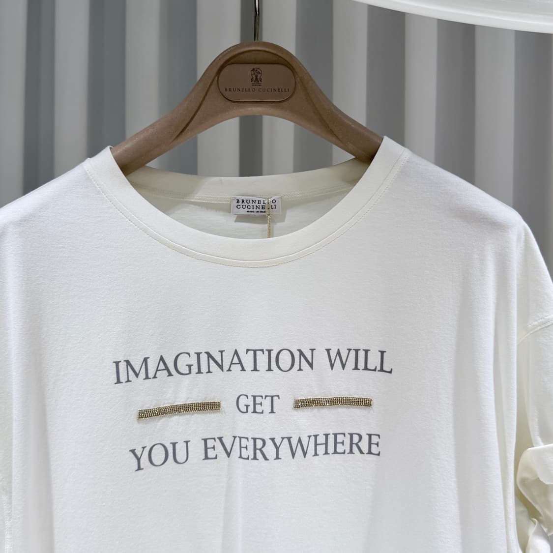 (A+/XL) / 브루넬로쿠치넬리 프린트 화이트 코튼 반팔 티셔츠 상품이미지4