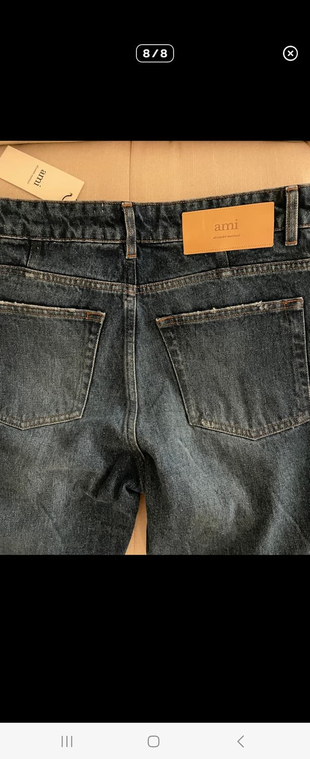 아미 백 로고패치 루즈 스트레이트 데님 상품이미지4